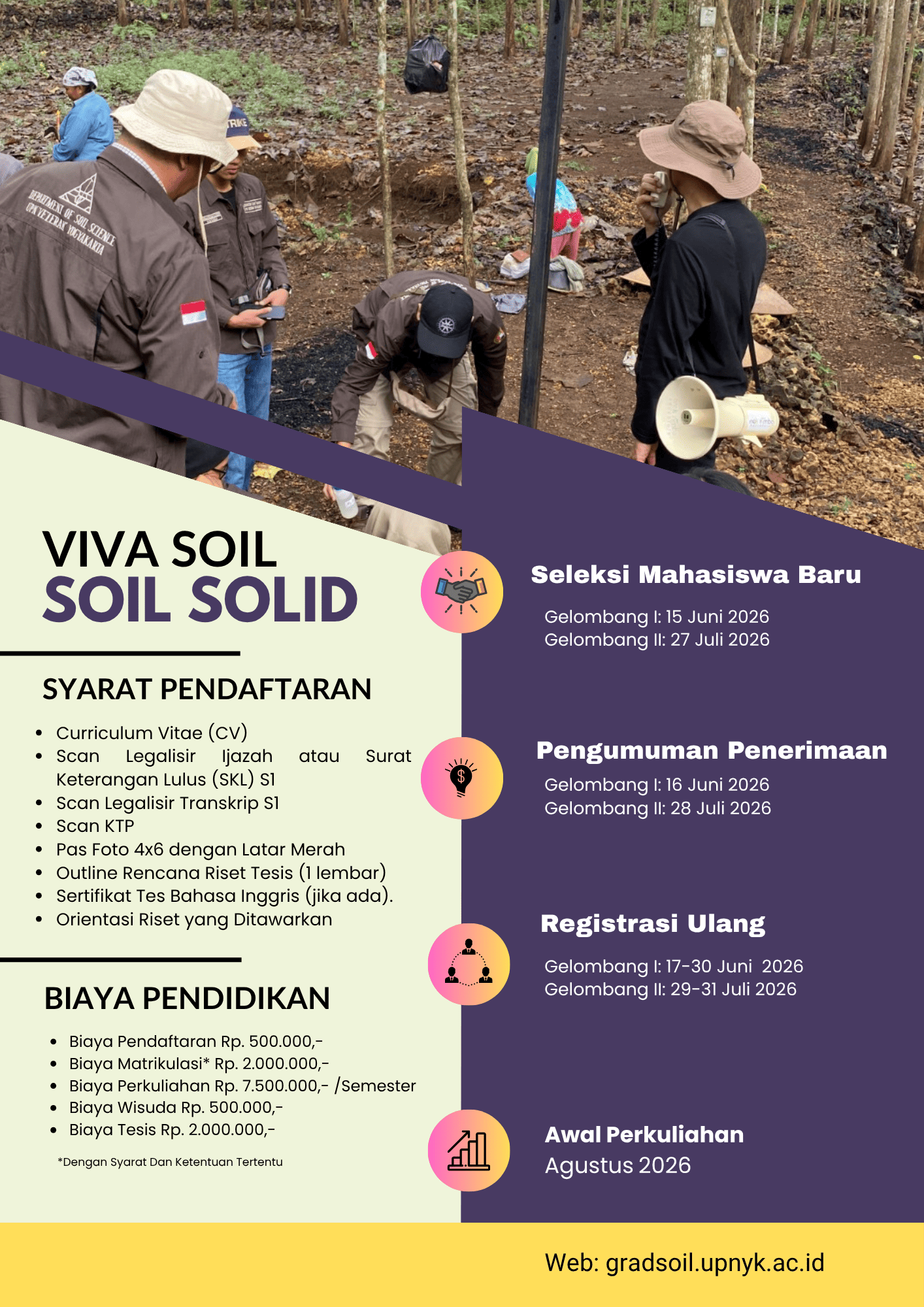 PENERIMAAN MAHASISWA BARU PROGRAM STUDI MAGISTER ILMU TANAH SEMESTER GASAL TA 2026_2027